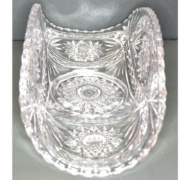 Vintage Clear Cut Glass Celery Dish Relish Bananas Serving Table Decor - Picture 6 of 7